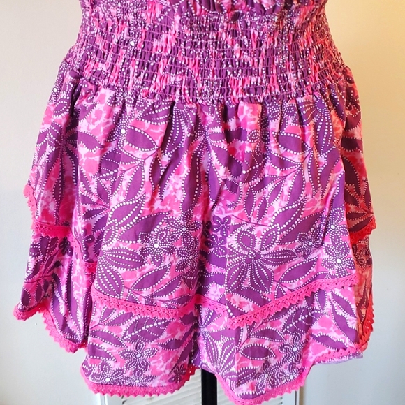 Aqua Brand PINK Floral Print Mini Sheathdress - Picture 5 of 12